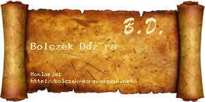 Bolczek Dóra névjegykártya